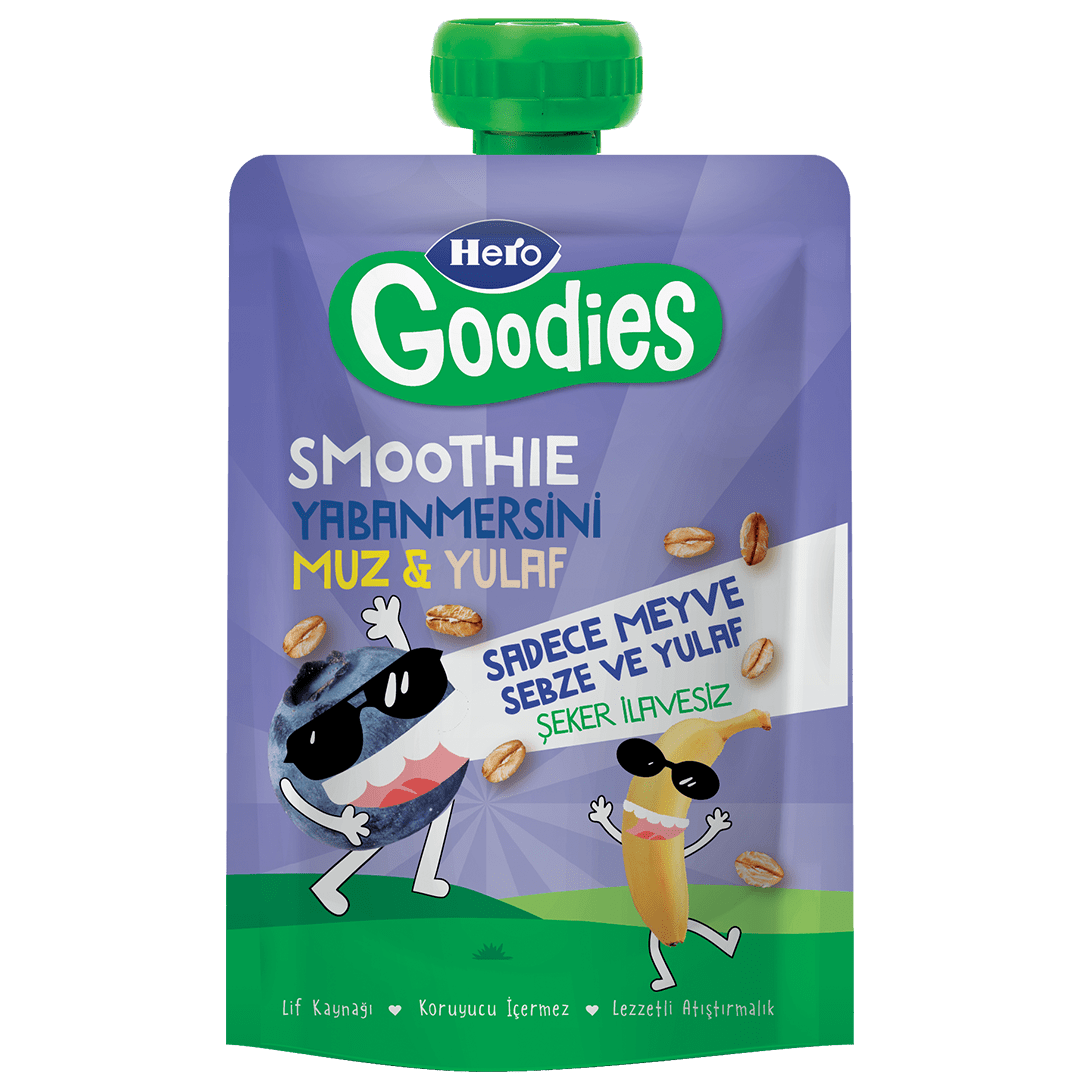 Yaban Mersinli, Muzlu ve Yulaflı Meyve Püresi 