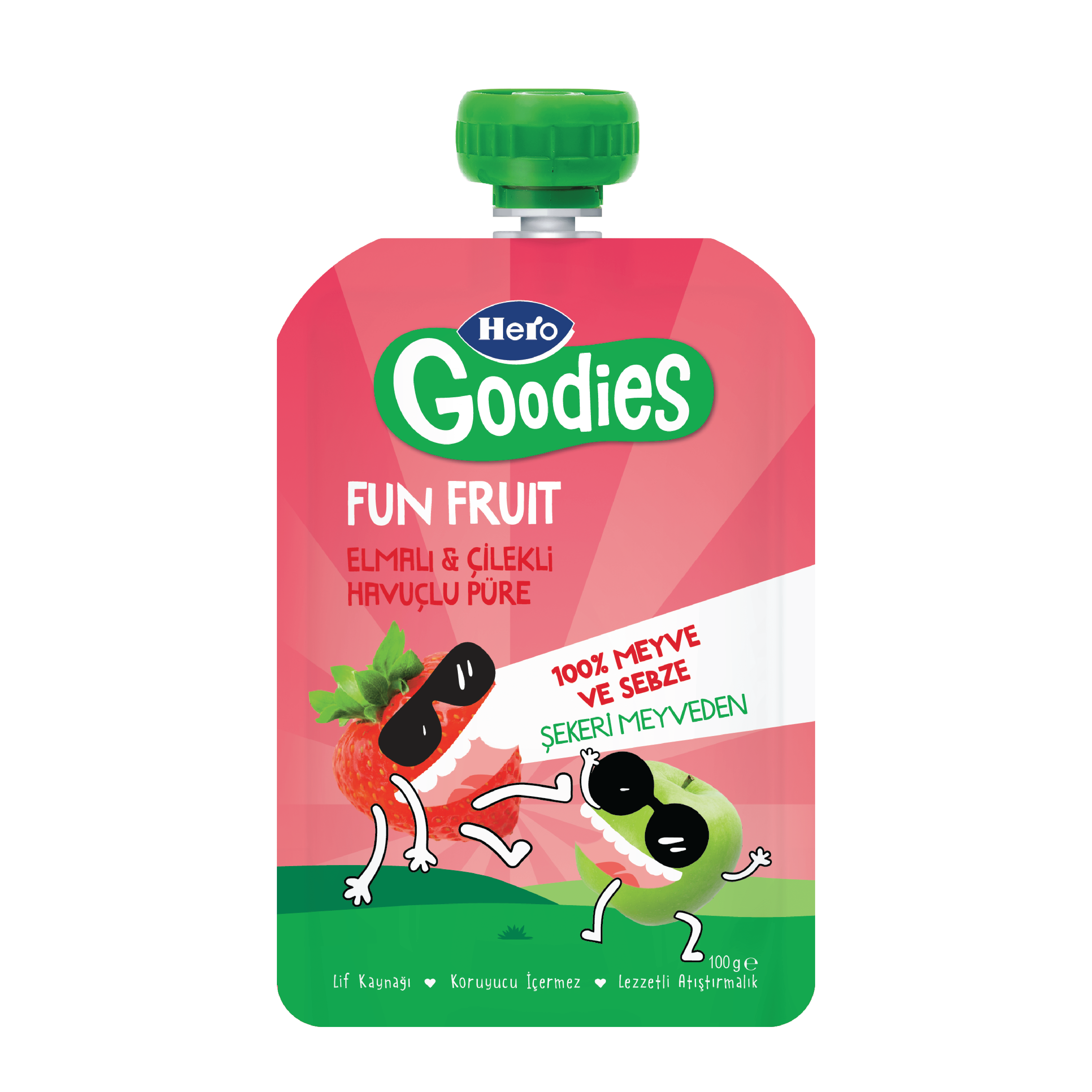 Çilekli ve Elmalı Meyve Püresi