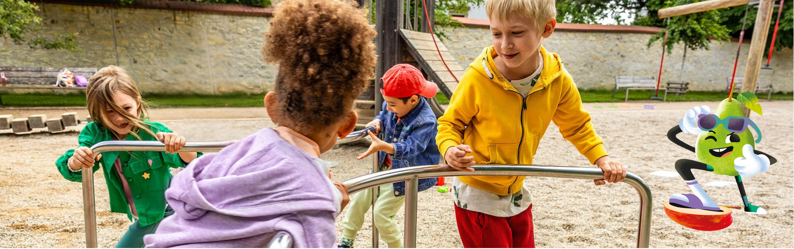 Kids playing at the playground