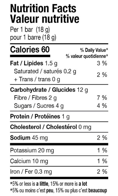 Goodies Fruit Filled Bars Strawberry Nutrition Facts